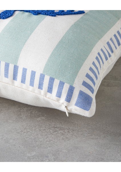 Corallo Punch Nakışlı Kırlent Kılıfı 45X45 cm Mavi - Yeşil fırsatları