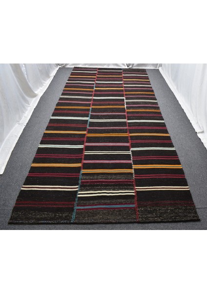 El Dokuma Devasa Çizgili Gökçeağaç Kastamonu Yün Kilim 6258 fırsatları