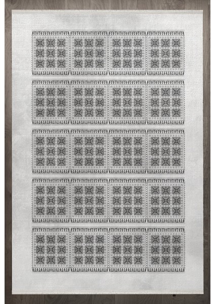 Geometrik Gri Pamuk Dikdörtgen Modern Desenli Pamuk Makinada Yıkanabilir Hav Toz Vermez Leke Tutmayan Kaymaz Taban Dijital Makine Baskı Salon Yolluk Mutfak Halı