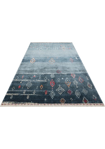 Mala Modern Lacivert Tensel Dikdörtgen Modern Desenli Akrilik Hav Vermeyen Leke Tutmayan Kolay Temizlenen Yumuşak Makine Salon Yolluk Mutfak Halı indirimleri