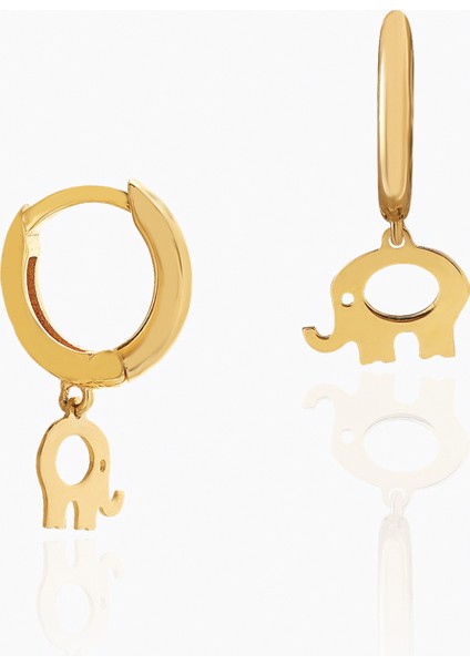 Mini Fil Halka Sallantılı Çocuk Küpesi