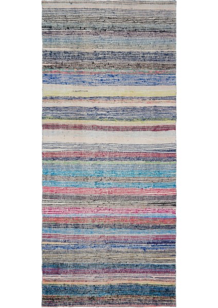 Girit Bej Çizgili Yün Modern Desenli Yün Hav Toz Vermez Leke Tutmayan Salon Yolluk Mutfak El Dokuma Halı