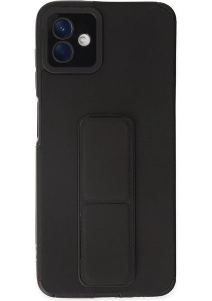 Samsung Galaxy A04 Kılıf Mega Standlı Silikon - Siyah - BRNTEK8013-8955