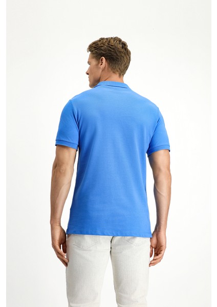 Polo Yaka Slim Fit Dar Kesim Nakışlı Pamuk Tişört fırsatları