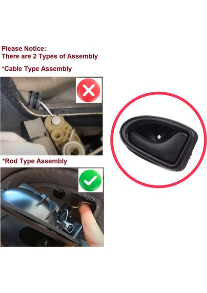 Renault Clio 2 Scenic Megane 1 Trafic Master 2 Logan 1 Movano A Için Sağ Kapı Kolu Kancalı Tip modelleri