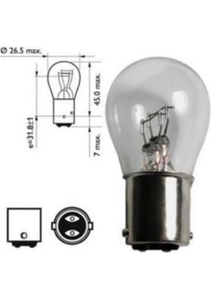 12V 1016 Dipsiz Soketli 27/7W Ampul 1 Adet fiyatları