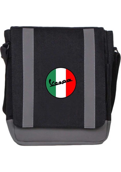 Heybe Çanta Vespa Logo Siyah Renk