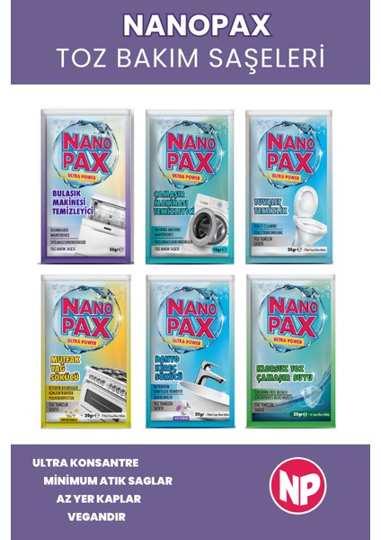 Bulaşık Makinesi Temizleyici Toz Bakım Saşesi (12 Adet x 10GR) indirimleri