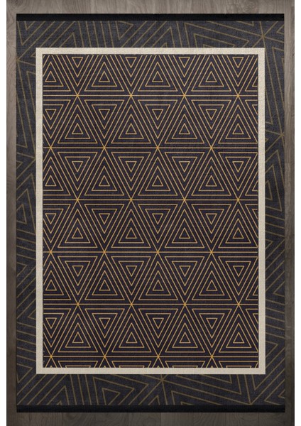 Geometrik Gold Pamuk Dikdörtgen Modern Desenli Pamuk Makinada Yıkanabilir Hav Toz Vermez Leke Tutmayan Kaymaz Taban Dijital Makine Baskı Salon Yolluk Mutfak Halı