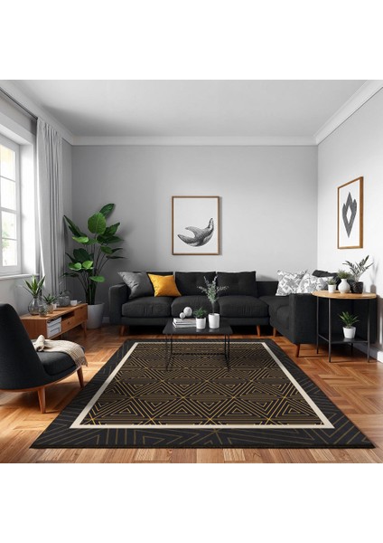 Geometrik Gold Pamuk Dikdörtgen Modern Desenli Pamuk Makinada Yıkanabilir Hav Toz Vermez Leke Tutmayan Kaymaz Taban Dijital Makine Baskı Salon Yolluk Mutfak Halı modelleri