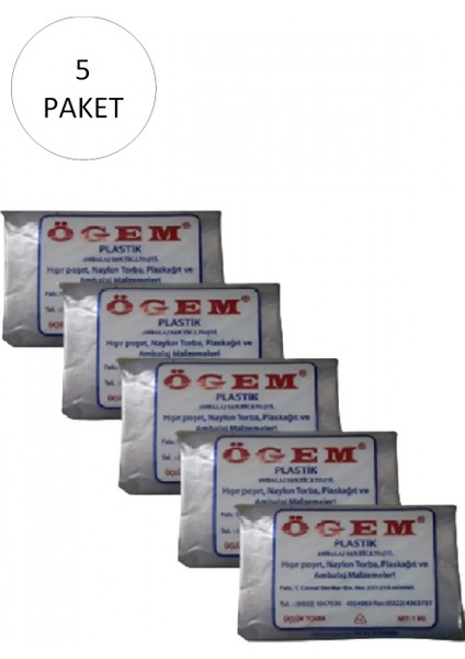 Bakkaliye Naylon Torba Üçlük 26X45 Cm 1 kg 5 Paket (Takriben 675 Adet)