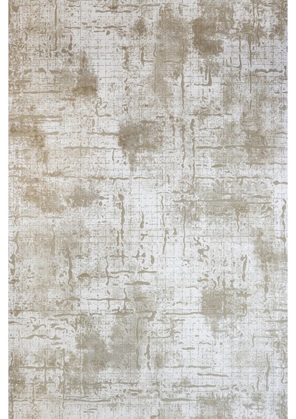 Krem Modern Etnik Desenli Pamuk Makinada Yıkanabilir Hav Toz Vermez Leke Tutmayan Kaymaz Taban Dijital Makine Baskı Salon Yolluk Mutfak Halı