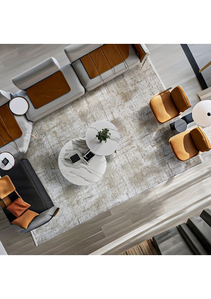 Krem Modern Etnik Desenli Pamuk Makinada Yıkanabilir Hav Toz Vermez Leke Tutmayan Kaymaz Taban Dijital Makine Baskı Salon Yolluk Mutfak Halı fiyatları