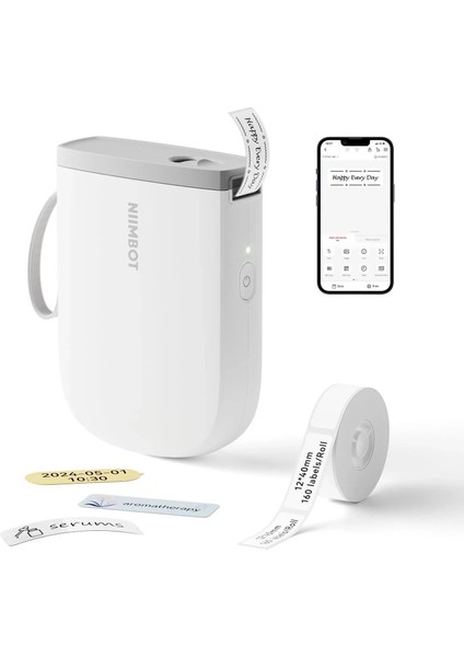 Bluetooth Etiket Yazıcı – 300 Dpı Taşınabilir Termal Bantlı Etiket Makinesi, Kablosuz Mobil Uyumlu