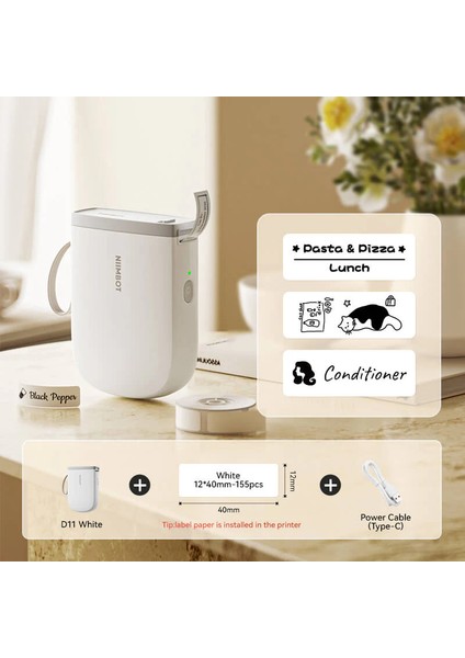 Bluetooth Etiket Yazıcı – 300 Dpı Taşınabilir Termal Bantlı Etiket Makinesi, Kablosuz Mobil Uyumlu fiyatları