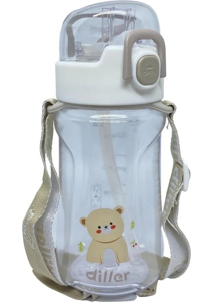 Tritan Pipetli Çocuk Matara Beyaz 550 ml