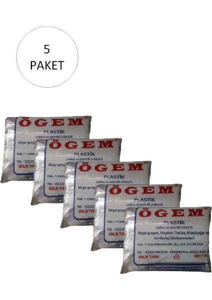 Bakkaliye Naylon Torba Birlik 20X30 Cm 1 kg 5 Paket (Takriben 1, 150 Adet)