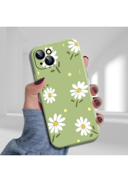 Aksesuar Iphone 13 ve 14 ile Uyumlu Papatya Desenli Kılıf