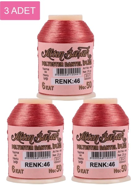 3 Adet Altınbaşak Oya ve Dantel Ipi 20 gr - - No: 046