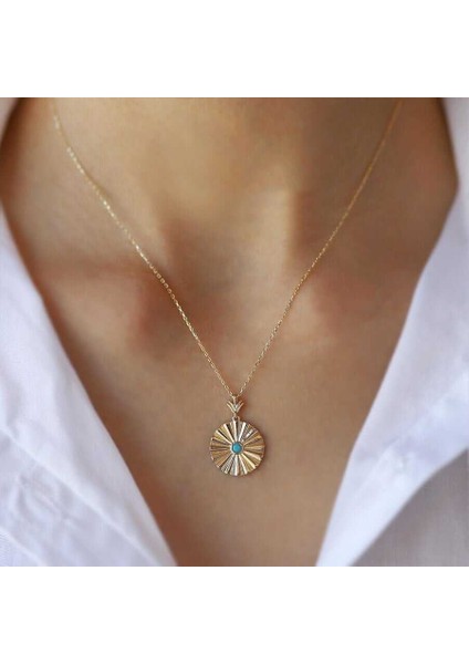 Firuze Yelpaze Kolye