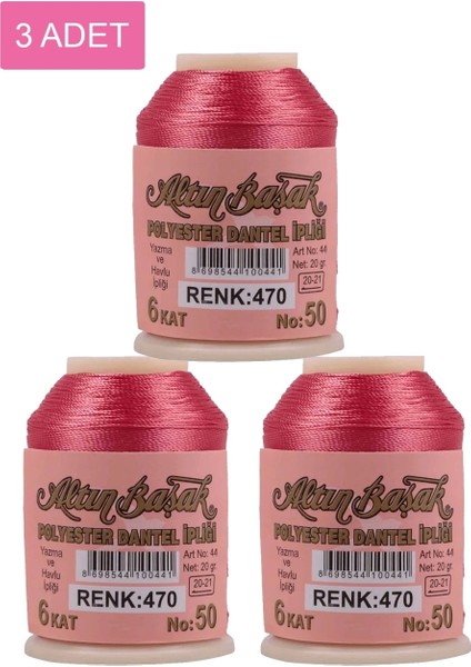 3 Adet Altınbaşak Oya ve Dantel Ipi 20 gr - - No: 470