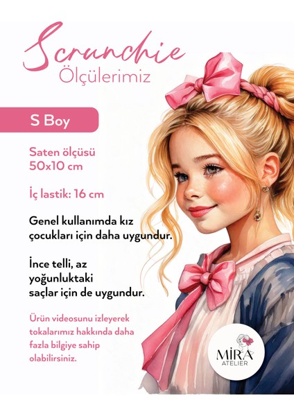 Çocuk Saten Toka - Bej Parıltı – Tekli Lüks Lastik Model Scrunchie
