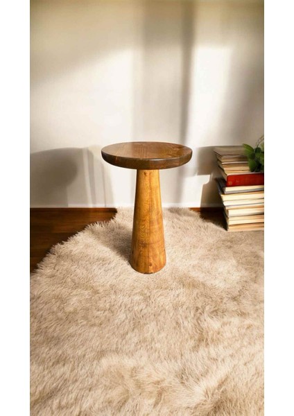 Ahşap Mantar Sehpa – Doğal Masif Tik Ağacı Tekli Yan Sehpa fiyatları