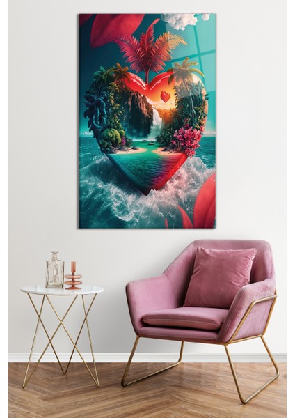 Turuncu Duman Soyut Cam Tablo, Darbelere Dayanıklı Kırılmaz Cam, Hediyelik fiyatları