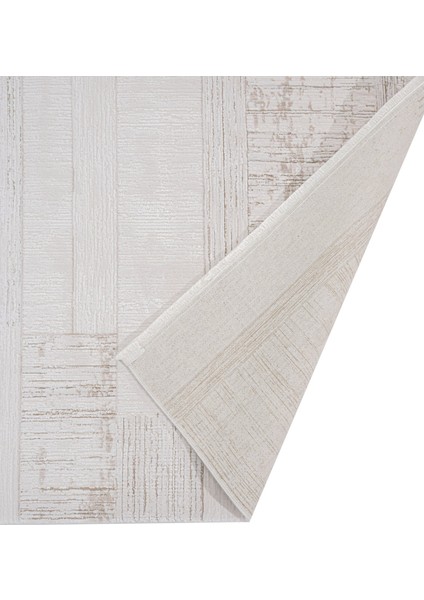 Casaye Çizgili Bej Akrilik Dikdörtgen Modern Desenli Akrilik Hav Vermeyen Leke Tutmayan Kolay Temizlenen Yumuşak Makine Salon Yolluk Mutfak Halı indirimleri