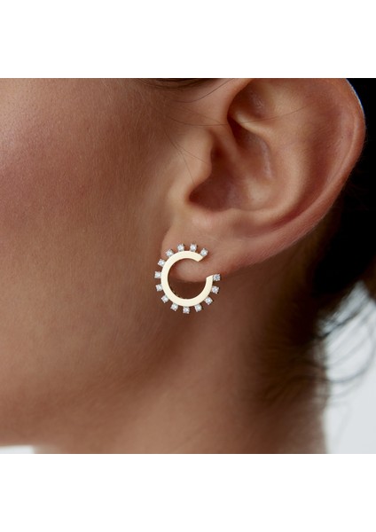 Taşlı C Çark Küpe