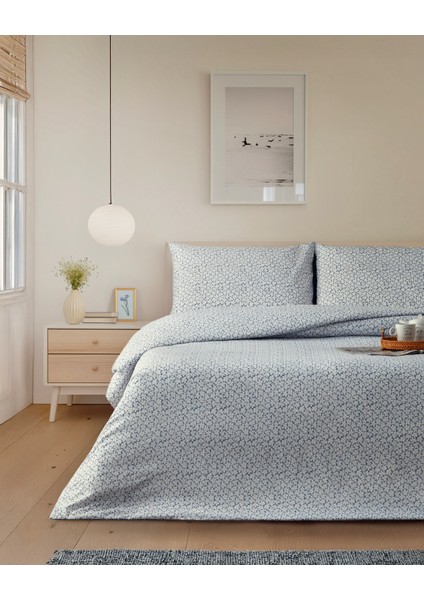 Sweet Violet Kolay Ütülenir Çift Kişilik Nevresim Takımı 200X220 cm Koyu Mavi