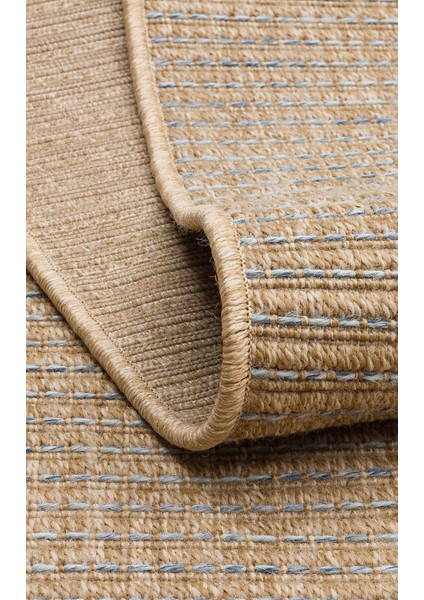 Falguni Bej Düz Etnik Modern Desenli Poliproplen Hav Vermeyen Leke Tutmayan Kolay Temizlenen Yumuşak Makine Salon Yolluk Mutfak Halı