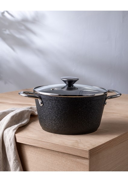 Noir Titanyum Derin Tencere - Siyah - 20 cm