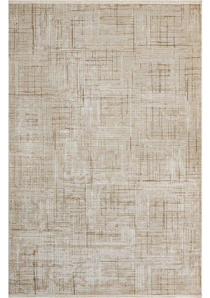 Mescal-Bean Modern Bej Mikrofiber Dikdörtgen Modern Desenli Akrilik Hav Vermeyen Leke Tutmayan Kolay Temizlenen Yumuşak Makine Salon Yolluk Mutfak Halı