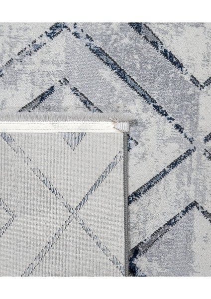 Melvina Geometrik Mavi Polyester Dikdörtgen Modern Desenli Akrilik Hav Vermeyen Leke Tutmayan Kolay Temizlenen Yumuşak Makine Salon Yolluk Mutfak Halı fiyatları