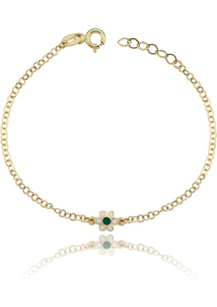 Yeşil Beyaz Mineli Çocuk Bilekliği