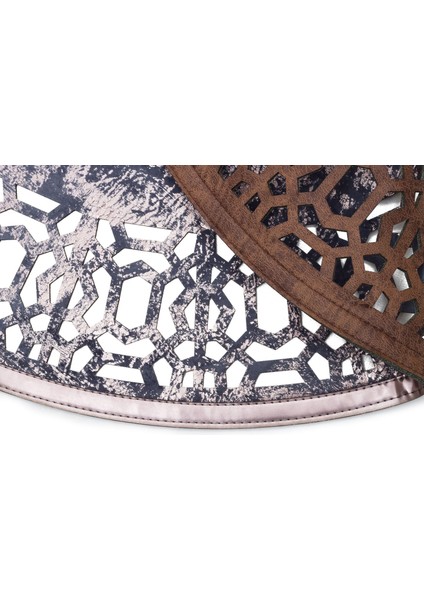 Oberndorf Mavi Modern Etnik Desenli Deri Halı fırsatları