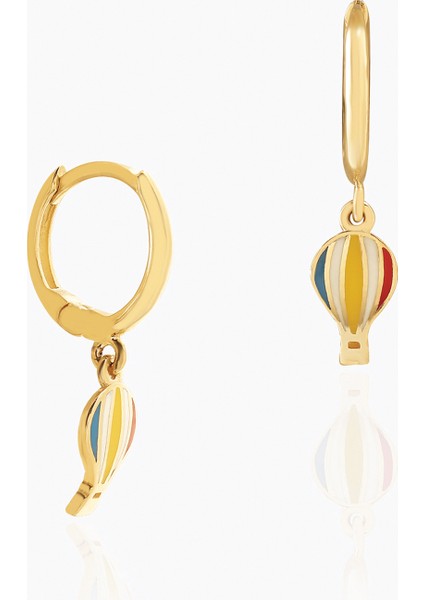 Sıcak Hava Balonu Halka Sallantılı Çocuk Küpesi