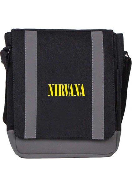 Heybe Çanta Nirvana Yazı Sarı Siyah Renk