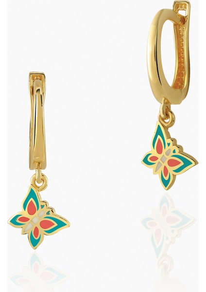 Mineli Kelebek J Sallantılı Çocuk Küpesi