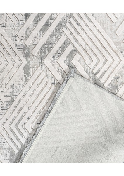 Katoomba Modern Gri Pamuk Kare Modern Desenli Akrilik Hav Vermeyen Leke Tutmayan Kolay Temizlenen Yumuşak Makine Salon Yolluk Mutfak Halı modelleri