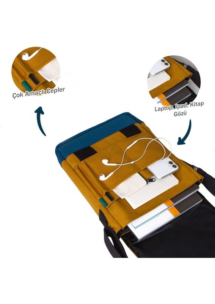 Heybe Çanta Kawaski Text Sarı Renk