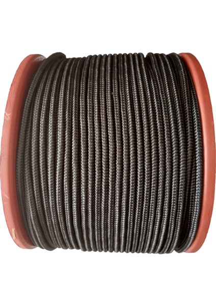 30 mt 8 mm Siyah Renk Polyester Içi Dolgulu Dağcılık Kamp Gemici Hamak Salıncak Iskota Ipi