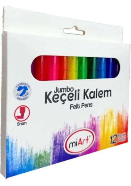 Jumbo Keçeli Kalem 12 Renk