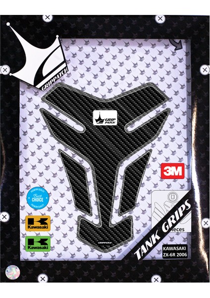 Kawasaki Zx-6r 2006 ile Uyumlu Kaydırmaz 6d Karbon 13 Parça Tank Pad Seti GC74 modelleri