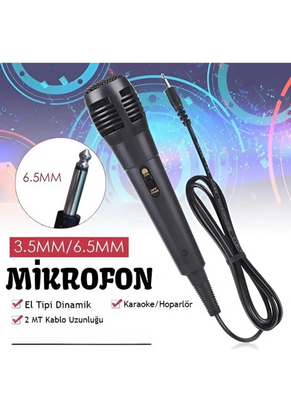 Karaoke Mikrofon Kablolu Mikrofon 6.5 Mm Karaoke Mikrofonu
