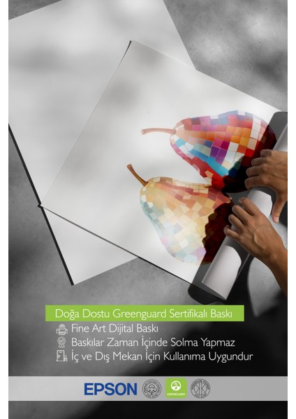 Siyah Çerçeveli Tablo, Parlak Armut Çiftli Minimal Çizim, Mutfak Dekoru Poster No: 109417