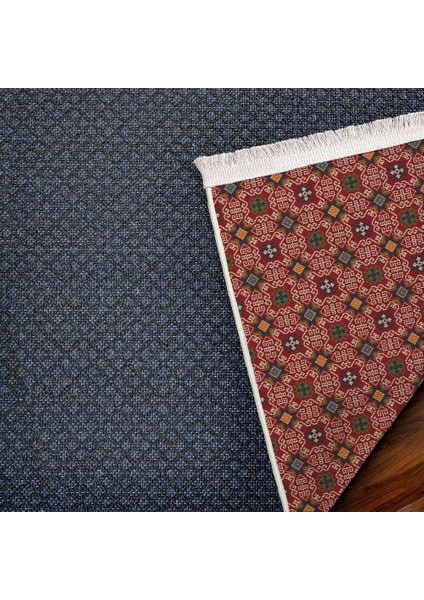 Geometrik Kırmızı Pamuk Dikdörtgen Modern Desenli Pamuk Makinada Yıkanabilir Hav Toz Vermez Leke Tutmayan Kaymaz Taban Dijital Makine Baskı Salon Yolluk Mutfak Halı indirimleri