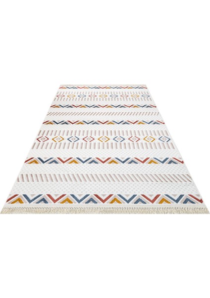 Keylinn Krem Geometrik Etnik Modern Desenli Hav Vermeyen Leke Tutmayan Kolay Temizlenen Yumuşak Makine Salon Yolluk Mutfak Halı fiyatları