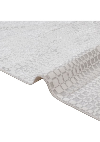 Merve Geometrik Krem Mikrofiber Dikdörtgen Modern Desenli Akrilik Hav Vermeyen Leke Tutmayan Kolay Temizlenen Yumuşak Makine Salon Yolluk Mutfak Halı modelleri